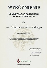 Wyrnienie Nominowanego do nagrody im. Grzegorza Palki za dziaanie dla rozwoju Gminy