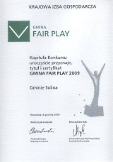 Tytu i certyfikat Gmina Fair Play 2009