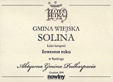 Gmina Wiejska Solina Lider kategorii Inwestor roku 2009